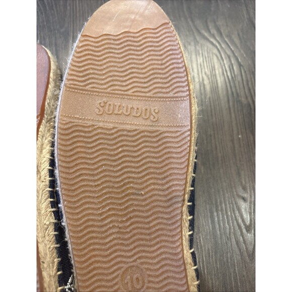 Soludos Floral Espadrilles Blue White Size 10 Flats Mules Boho Embroidered - Picture 6 of 8